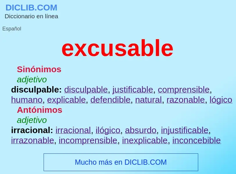 What is excusable - meaning and definition