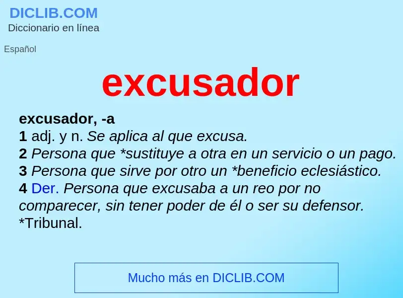 ¿Qué es excusador? - significado y definición