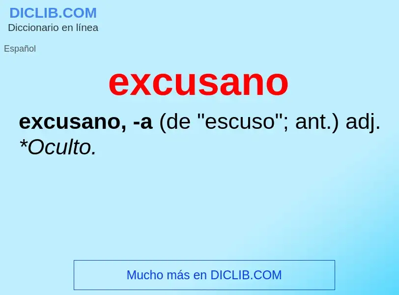 ¿Qué es excusano? - significado y definición