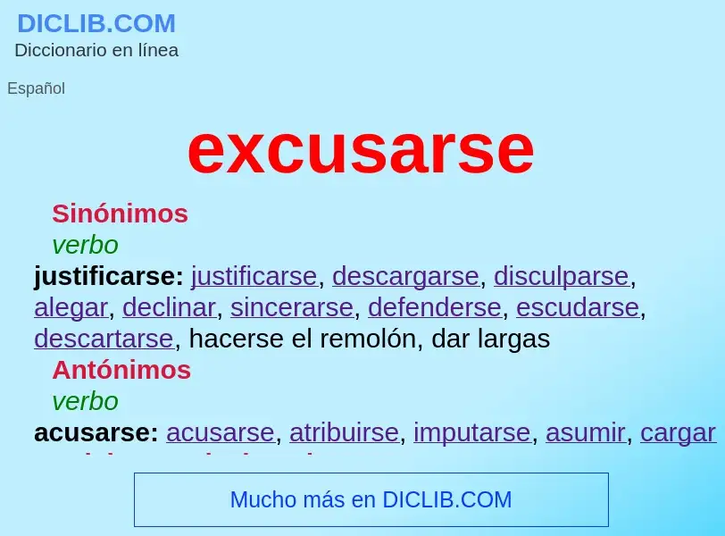 What is excusarse - meaning and definition