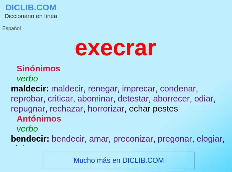 What is execrar - definition