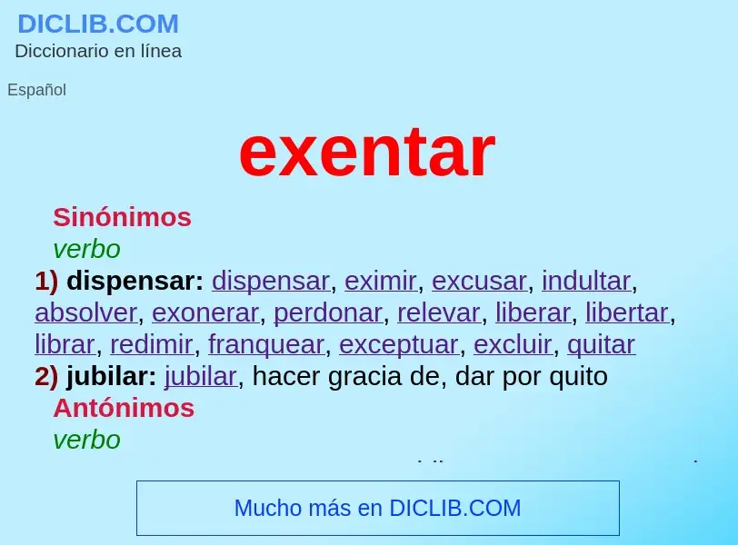 What is exentar - definition