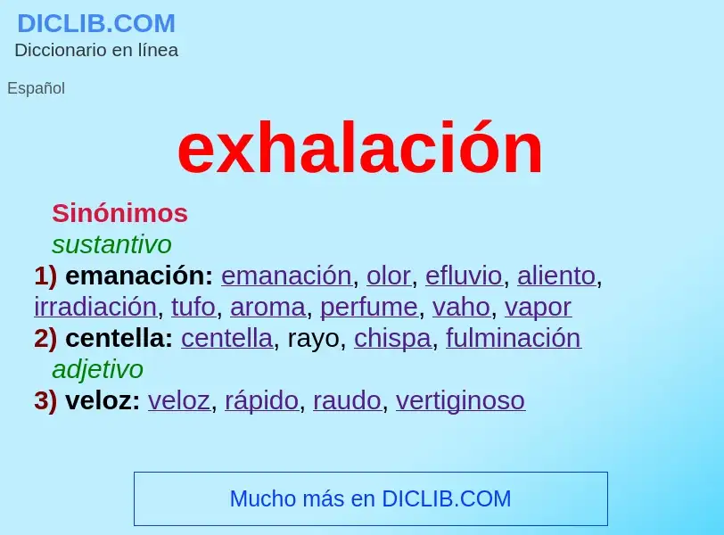 ¿Qué es exhalación? - significado y definición