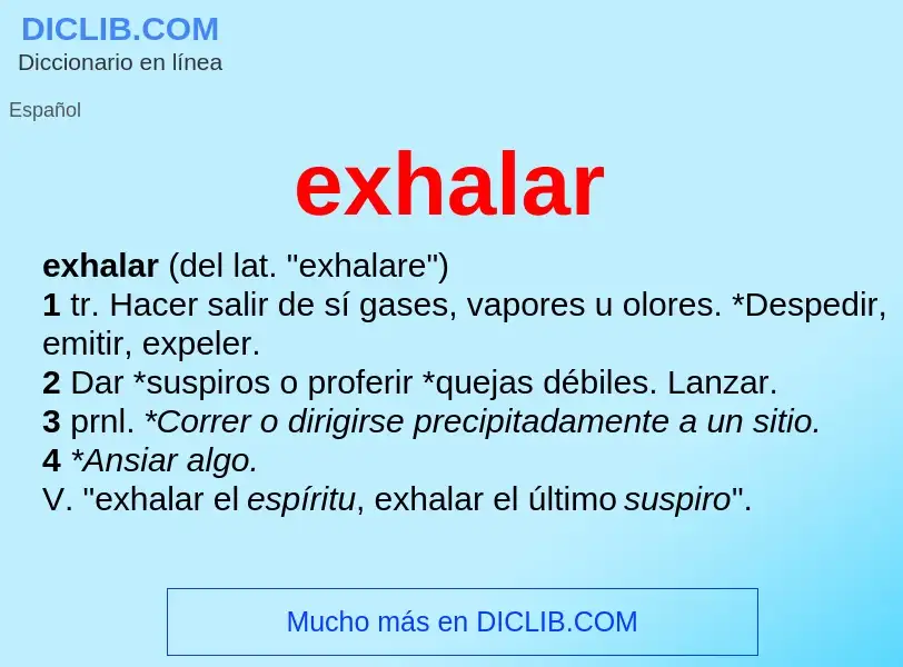 Che cos'è exhalar - definizione