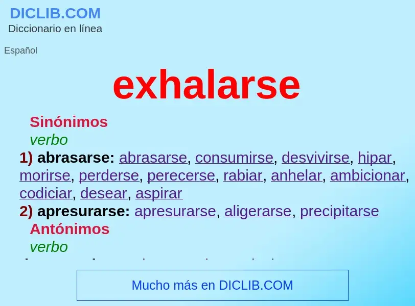 O que é exhalarse - definição, significado, conceito