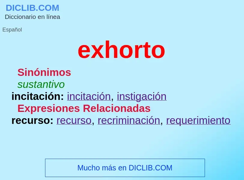 What is exhorto - definition