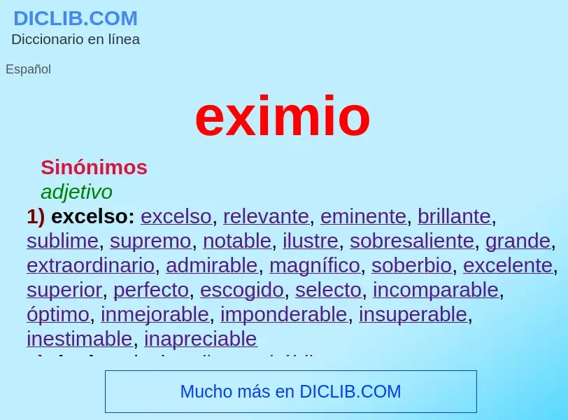 O que é eximio - definição, significado, conceito