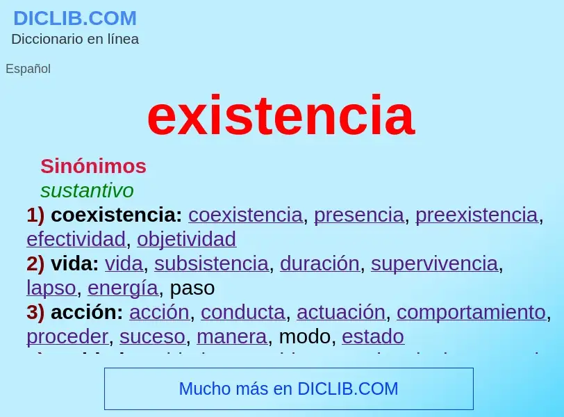 What is existencia - definition