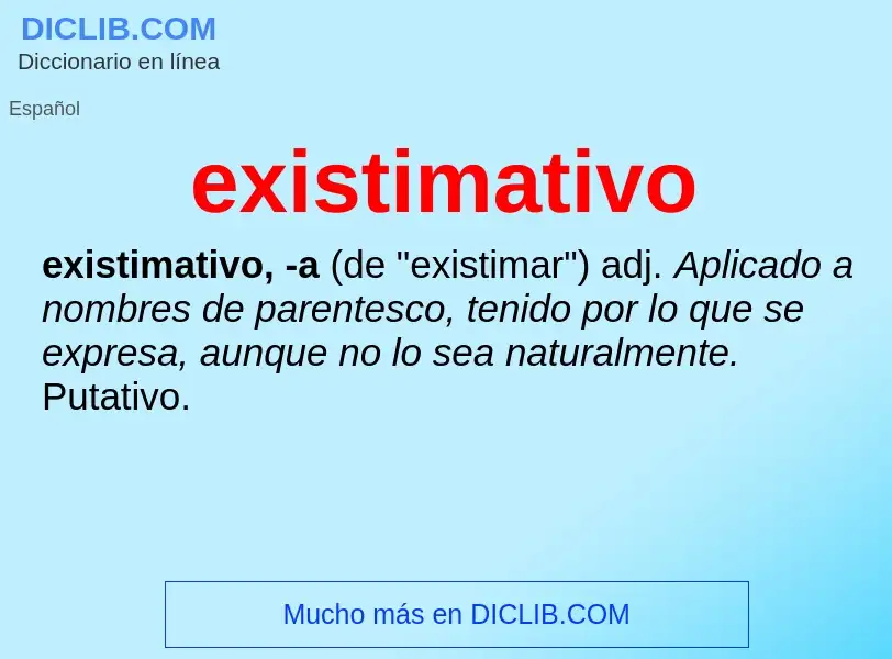 What is existimativo - definition