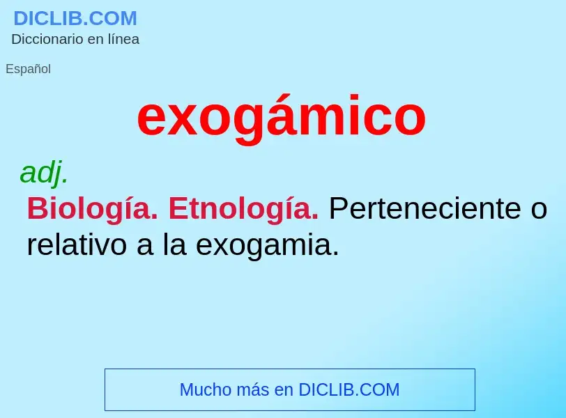 What is exogámico - definition