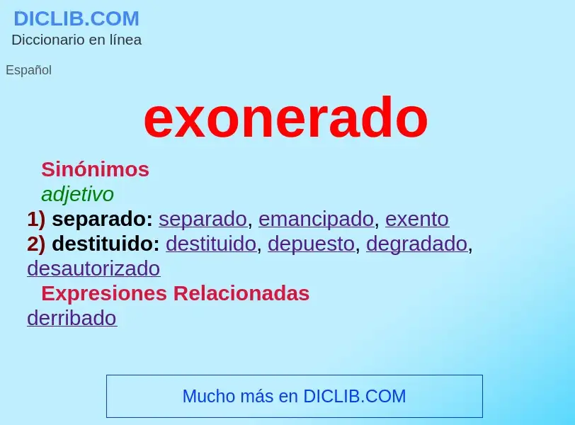 What is exonerado - definition