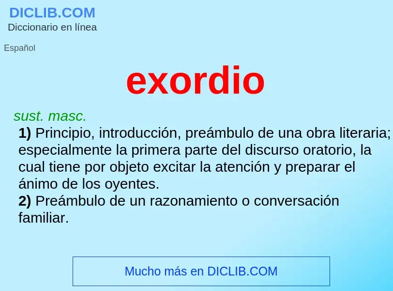 What is exordio - definition