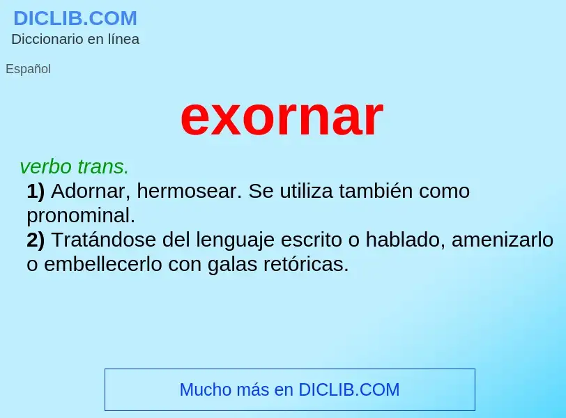 ¿Qué es exornar? - significado y definición