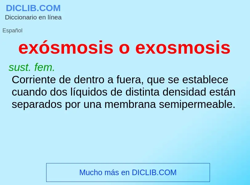 Wat is exósmosis o exosmosis - definition