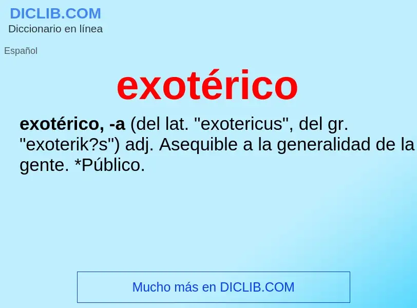 What is exotérico - definition