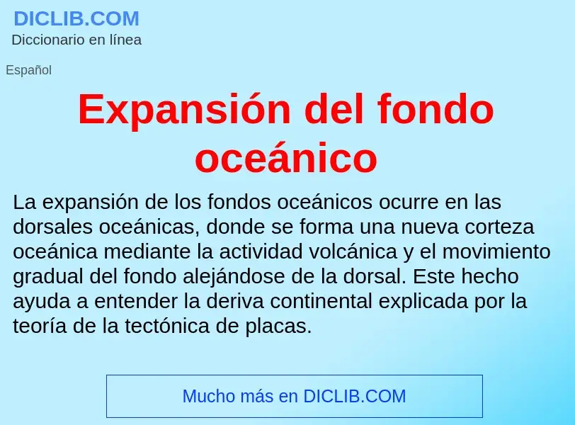 ¿Qué es Expansión del fondo oceánico? - significado y definición