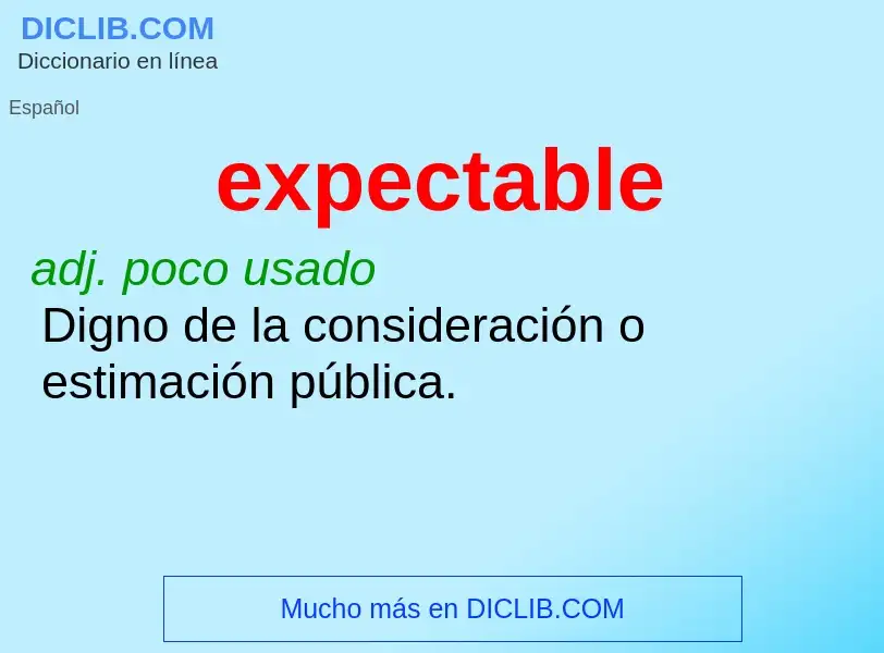 What is expectable - definition