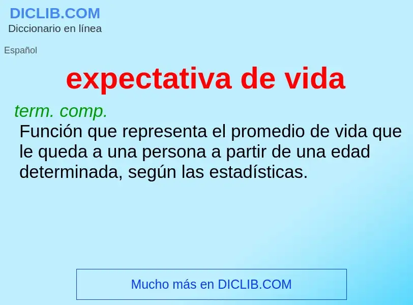 ¿Qué es expectativa de vida? - significado y definición