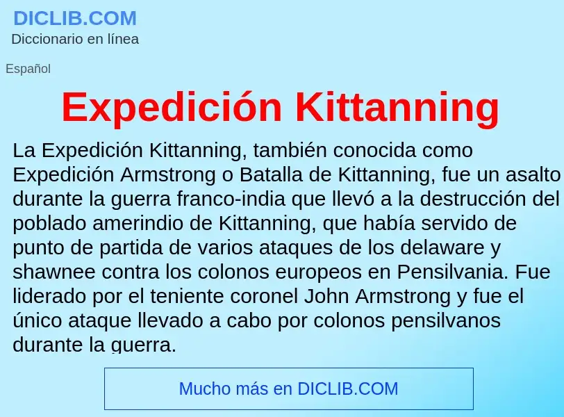 Che cos'è Expedición Kittanning - definizione