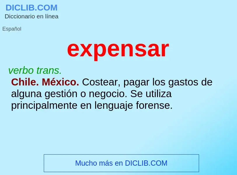 ¿Qué es expensar? - significado y definición