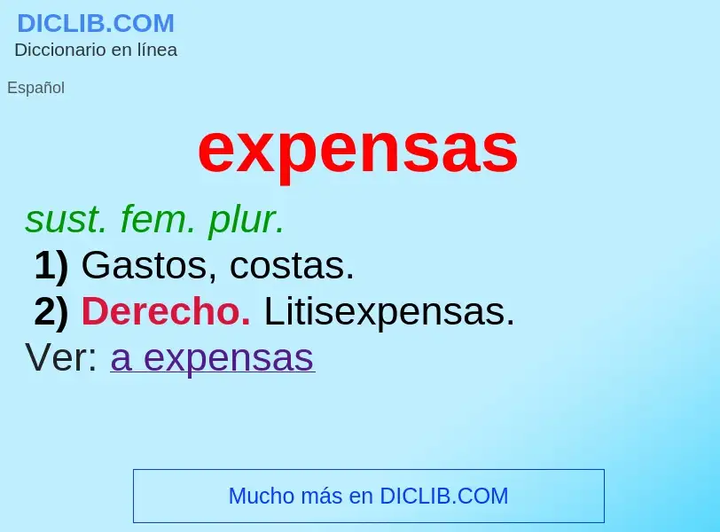 Wat is expensas - definition