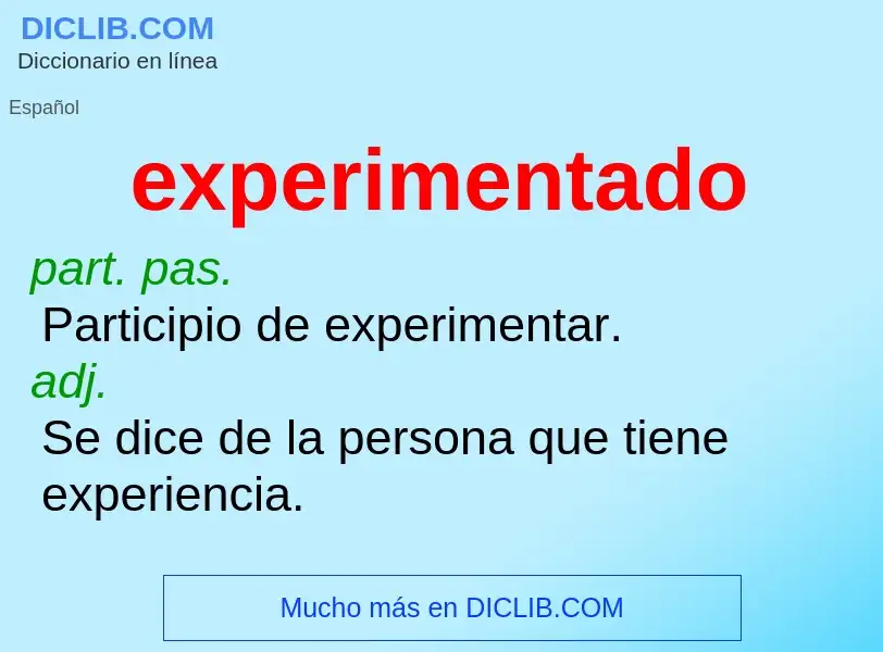 Wat is experimentado - definition