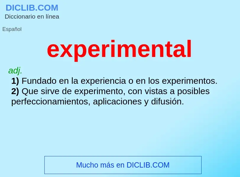 Che cos'è experimental - definizione