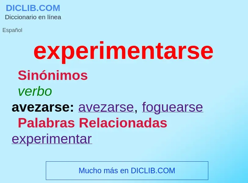 What is experimentarse - meaning and definition