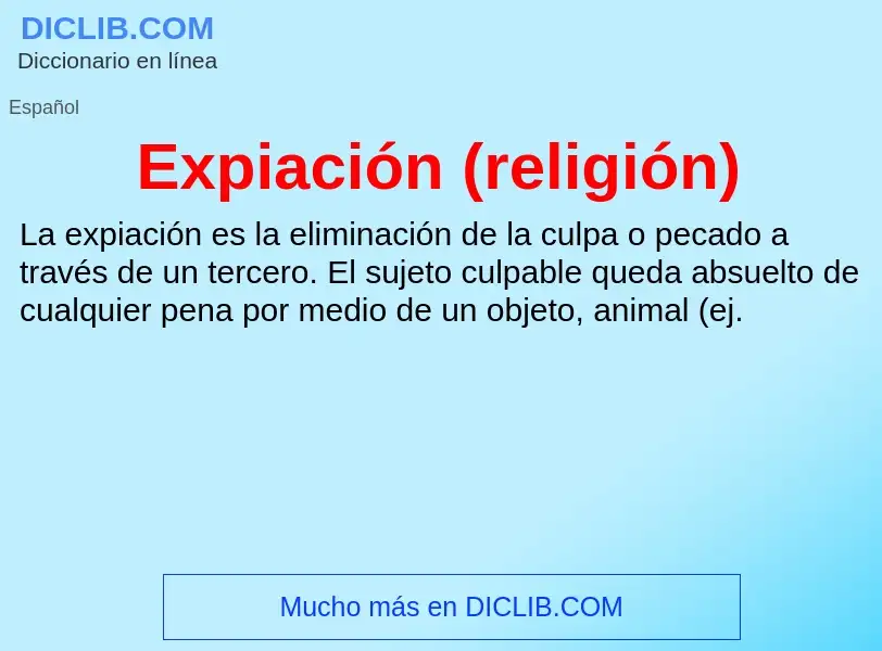 Wat is Expiación (religión) - definition