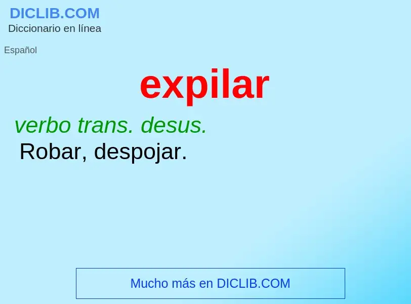 ¿Qué es expilar? - significado y definición