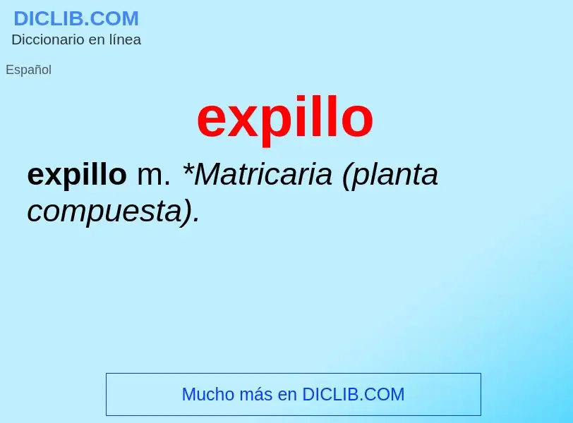 ¿Qué es expillo? - significado y definición