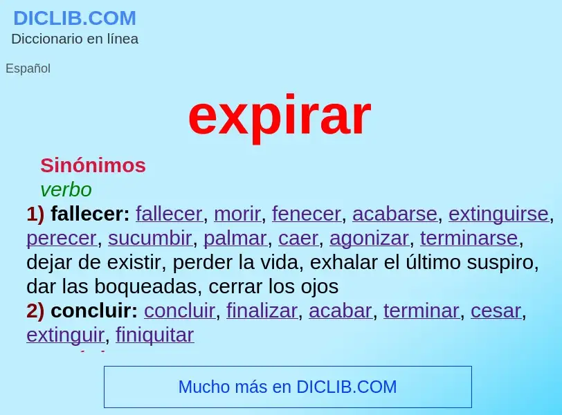 What is expirar - meaning and definition