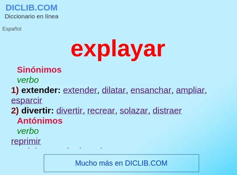 Wat is explayar - definition