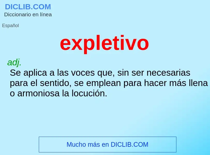 ¿Qué es expletivo? - significado y definición