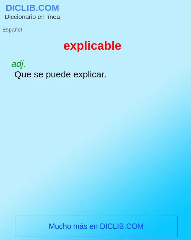 Wat is explicable - definition