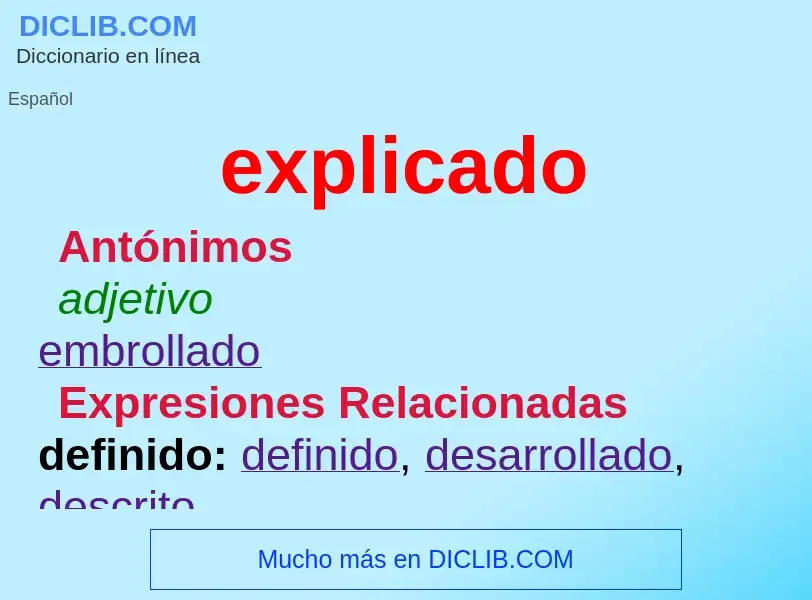 What is explicado - meaning and definition