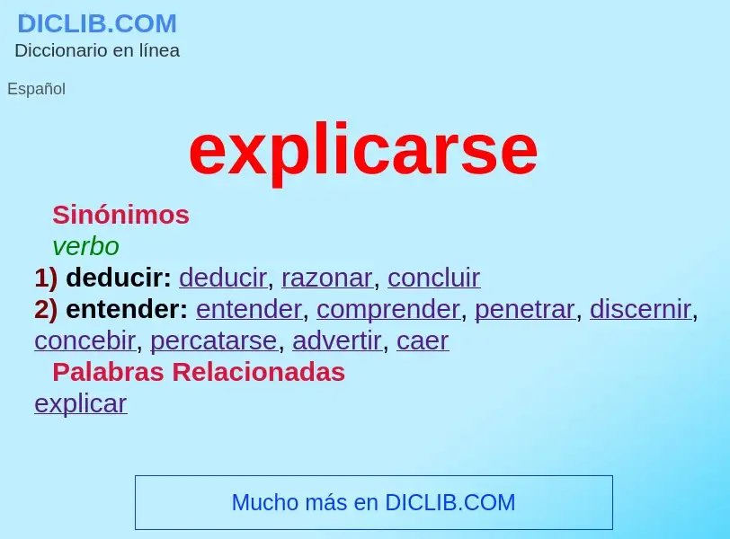 What is explicarse - meaning and definition