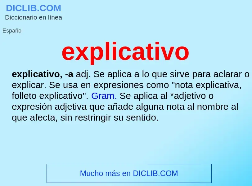 What is explicativo - definition