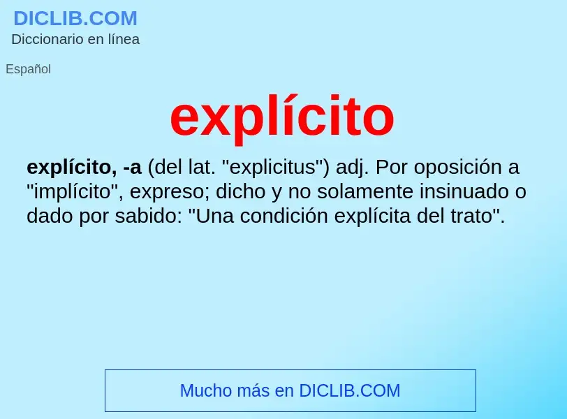 What is explícito - meaning and definition