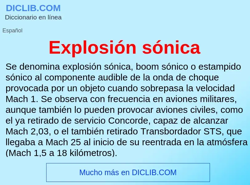 Что такое Explosión sónica - определение