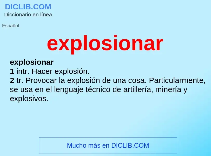 Che cos'è explosionar - definizione