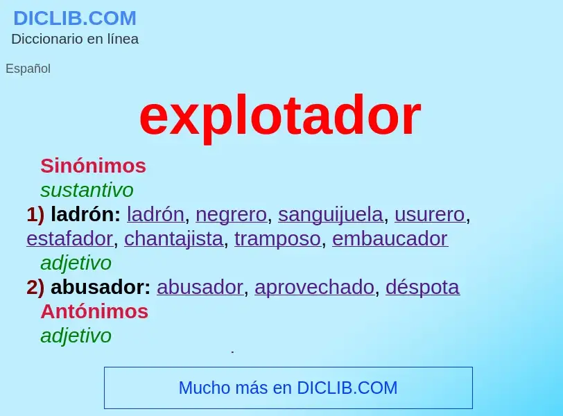 What is explotador - meaning and definition