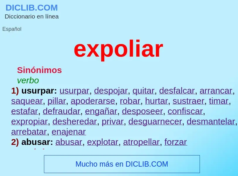 What is expoliar - definition