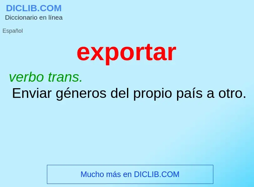 What is exportar - definition