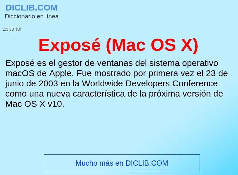 Что такое Exposé (Mac OS X) - определение