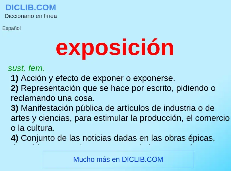 What is exposición - definition