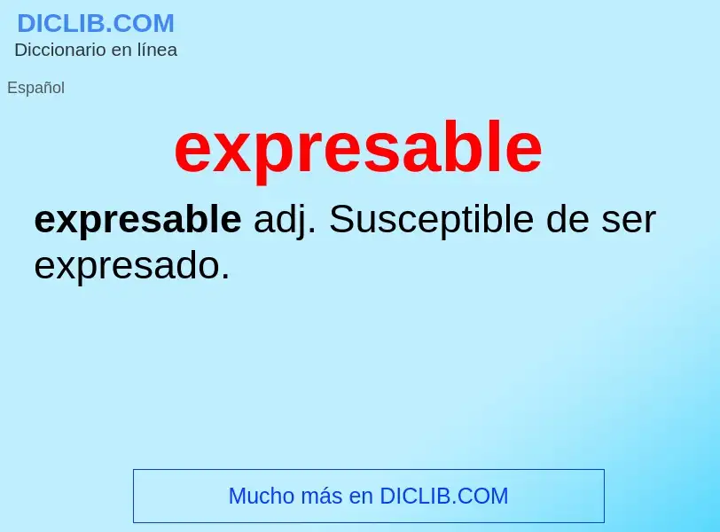 What is expresable - definition