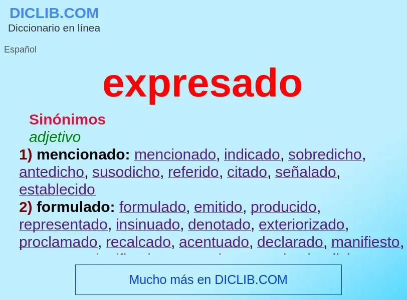 What is expresado - definition