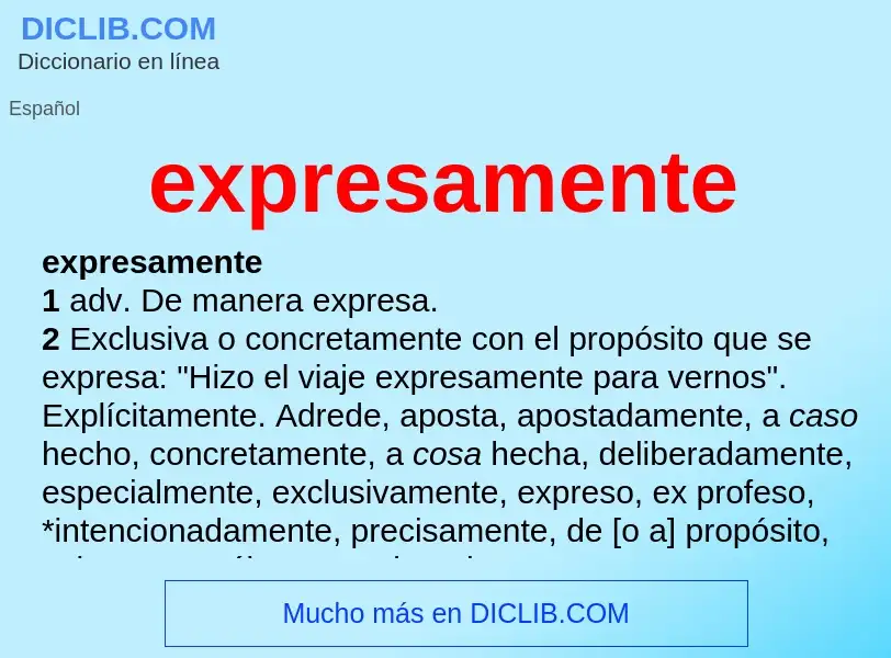 What is expresamente - meaning and definition