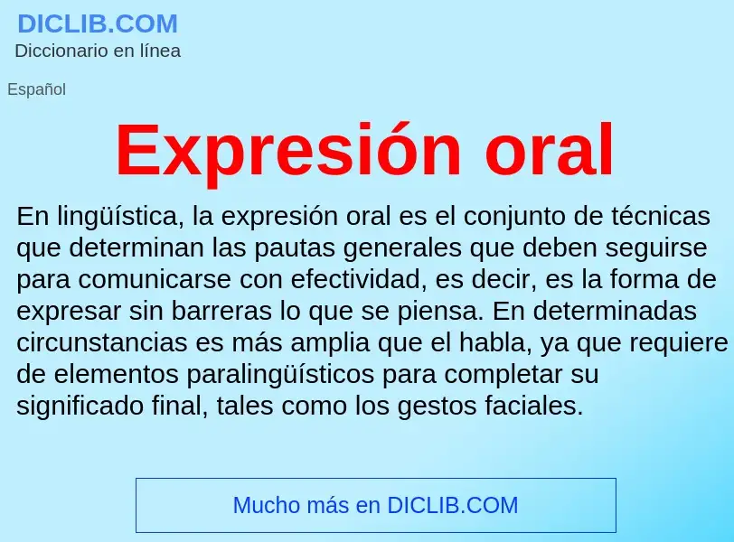 Che cos'è Expresión oral - definizione